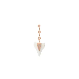 3 DIAMOND   PAVE V CAP SHARK TOOTH DROP STUD EARRING