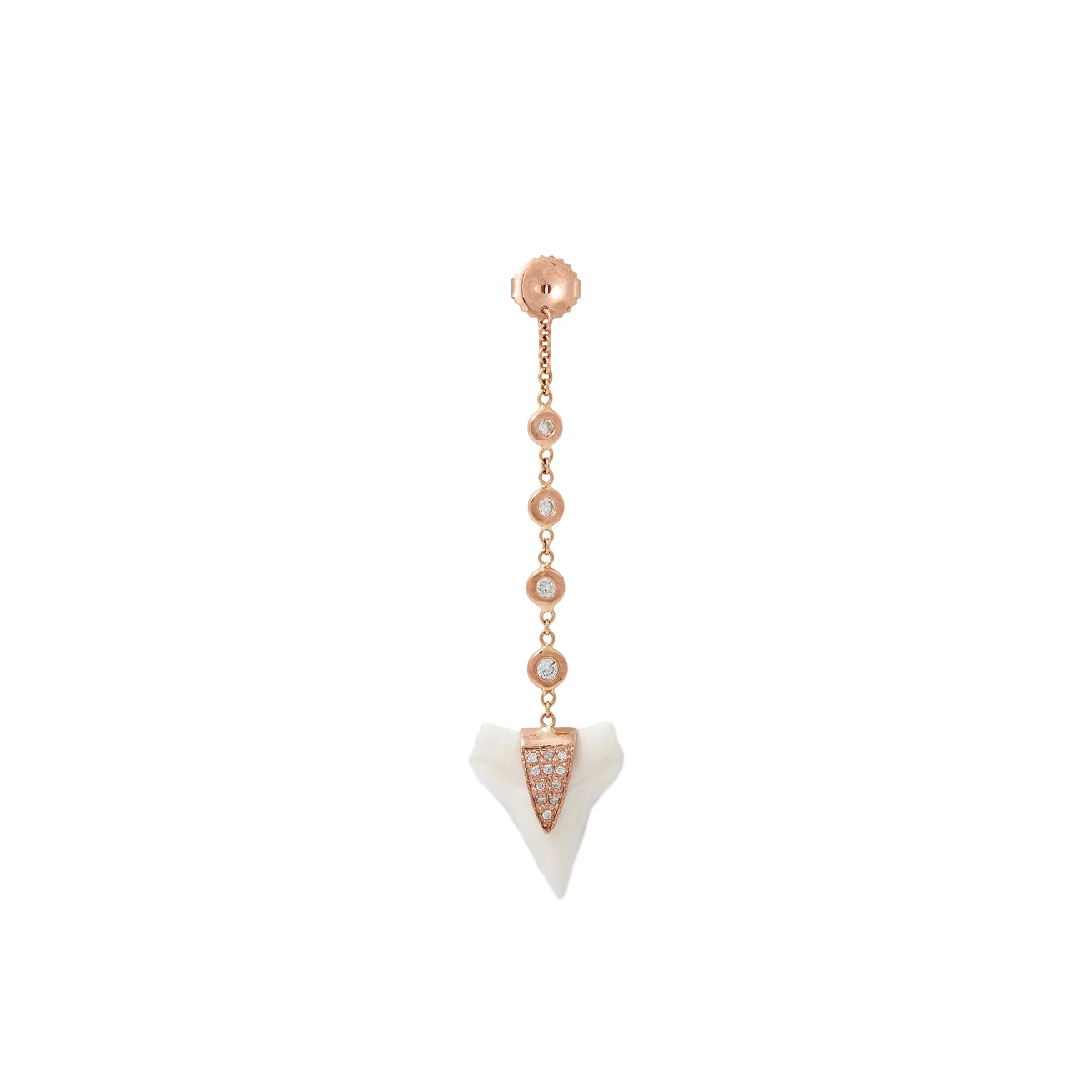 4 DIAMOND   PAVE V CAP SHARK TOOTH EARRING BACK