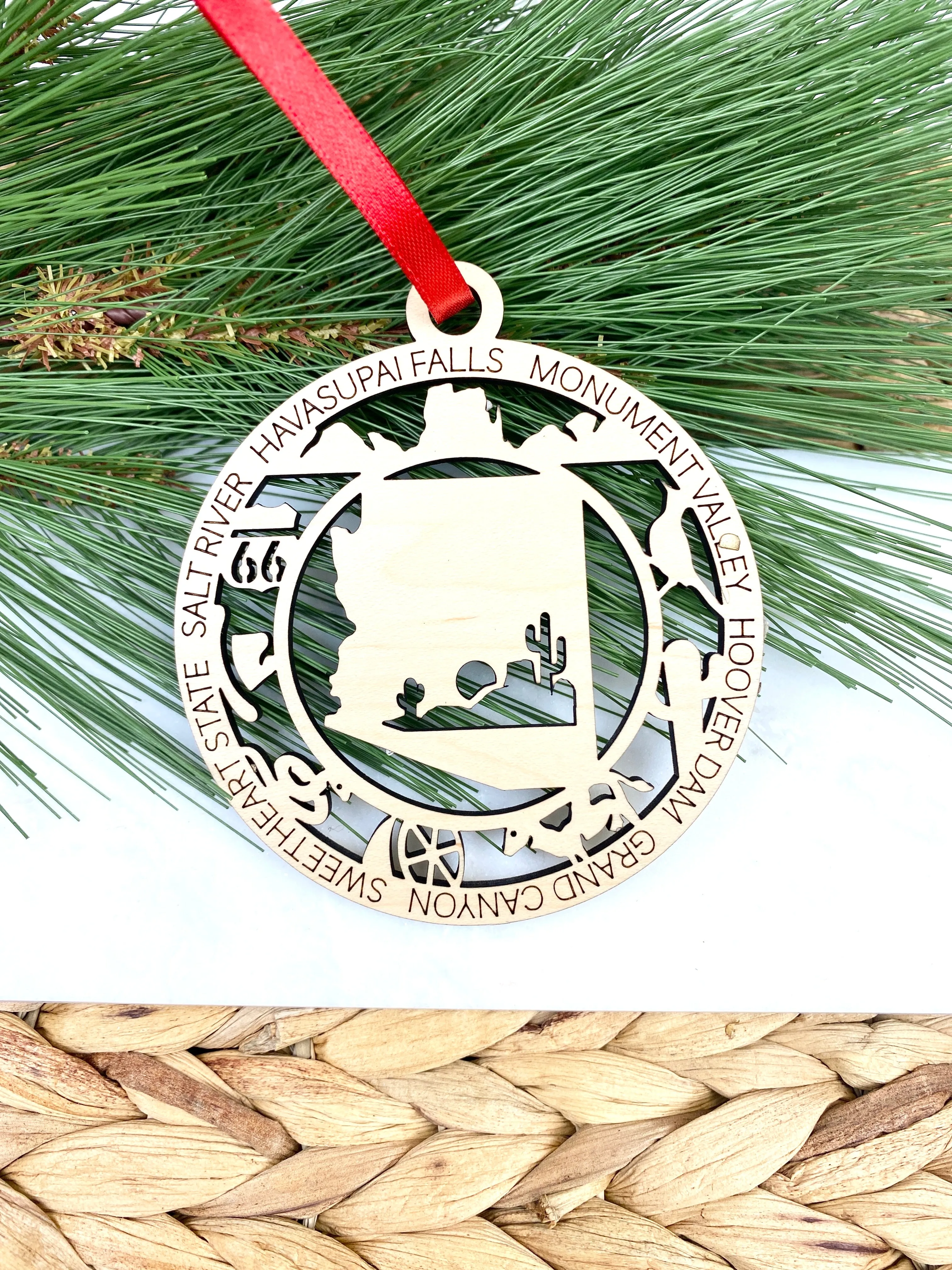 Arizona State Wood Ornament
