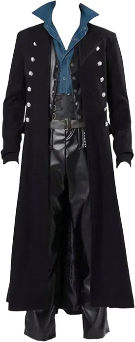 BITSEACOCO Mens Vintage Victorian Steampunk Jacket, Gothic Renaissance Medieval Frock Coat Cosplay Halloween Costume Tailcoat