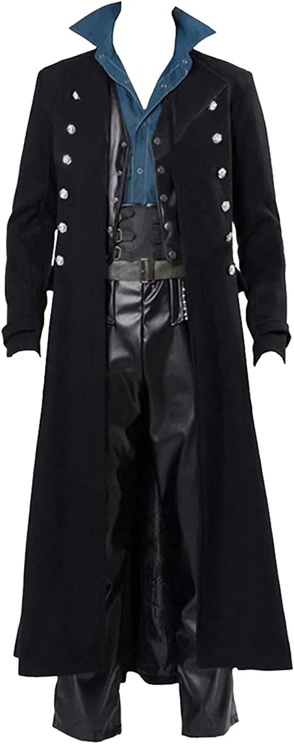 BITSEACOCO Mens Vintage Victorian Steampunk Jacket, Gothic Renaissance Medieval Frock Coat Cosplay Halloween Costume Tailcoat