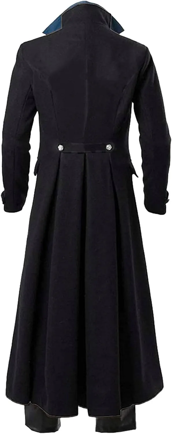 BITSEACOCO Mens Vintage Victorian Steampunk Jacket, Gothic Renaissance Medieval Frock Coat Cosplay Halloween Costume Tailcoat