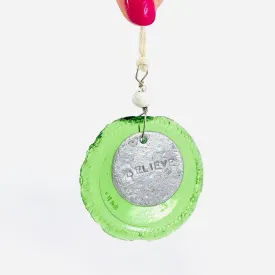 Bottle Bottom Ornament, Believe