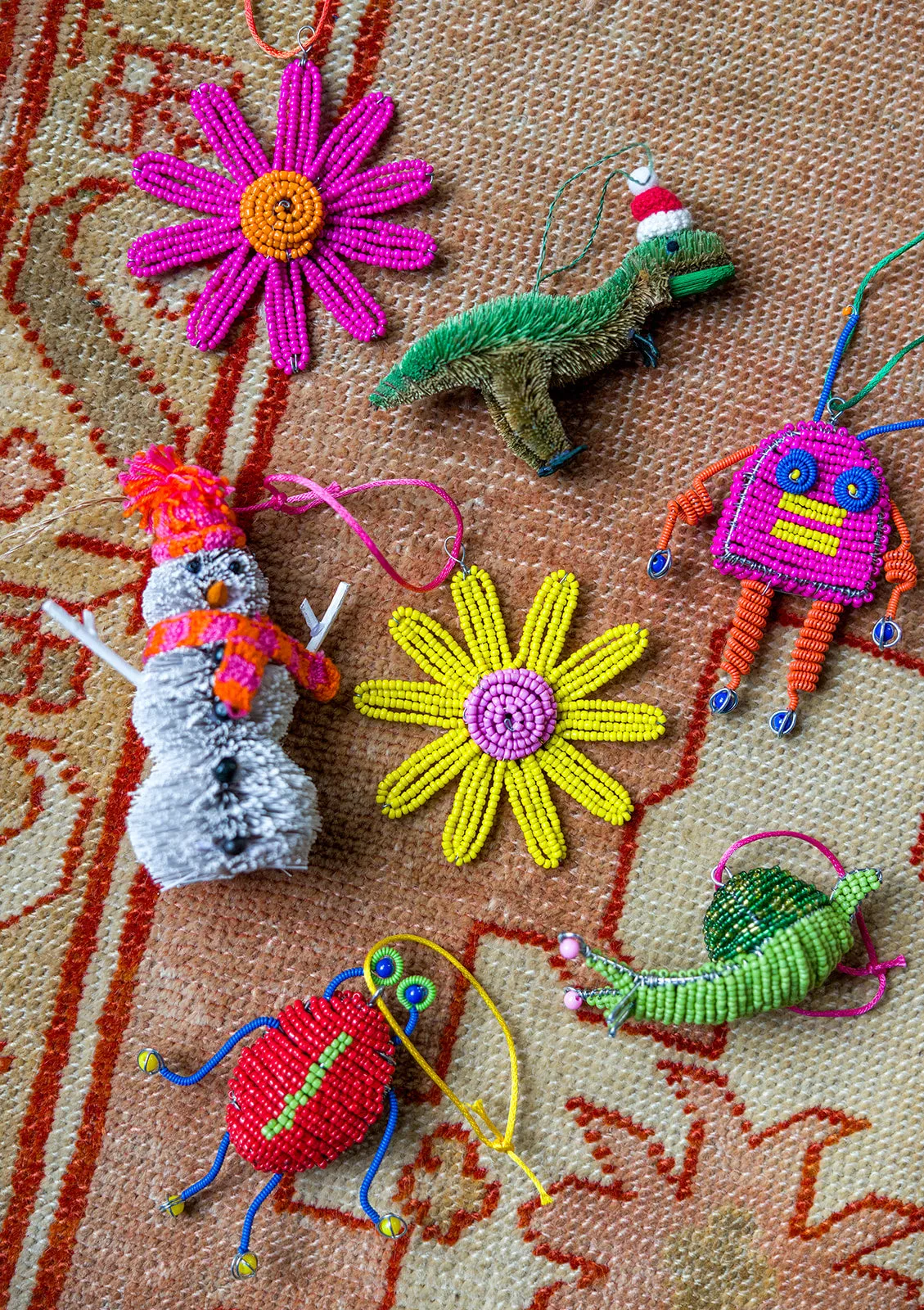 Bristle Snowman Decoration - 12cm
