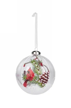 Cardinal and Snow Ornament-FINAL SALE