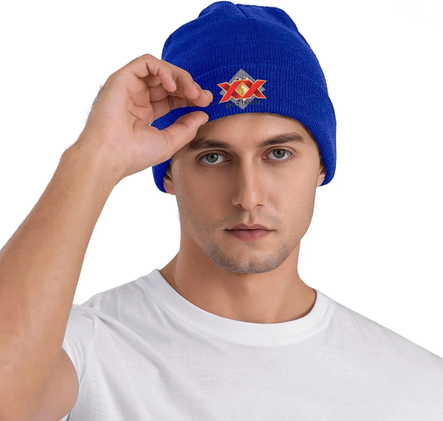 Cerveza Xx Dos Equis Logo Classic Warm Winter Knit Cap Fleece Lined Beanie Hat