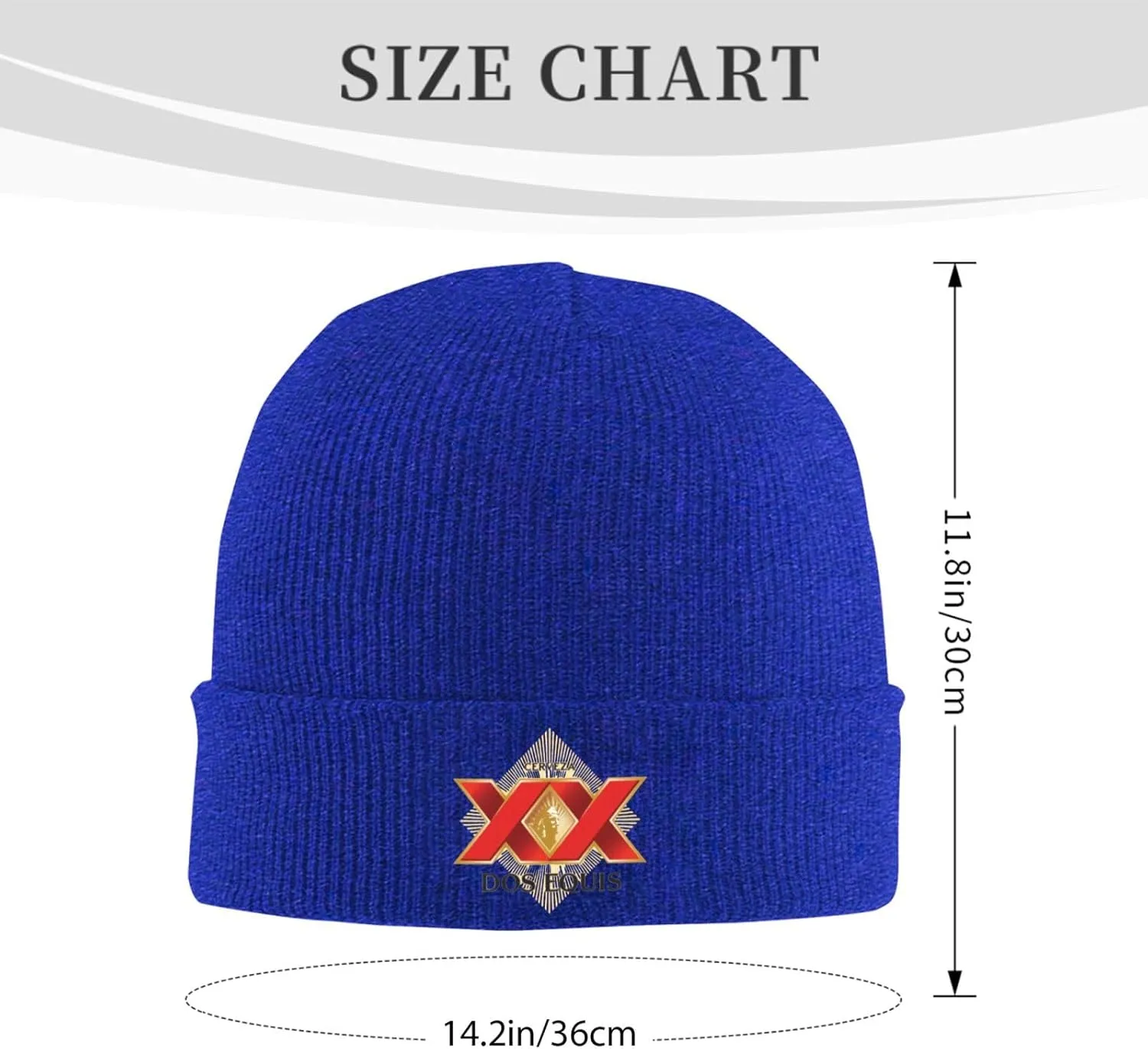 Cerveza Xx Dos Equis Logo Classic Warm Winter Knit Cap Fleece Lined Beanie Hat