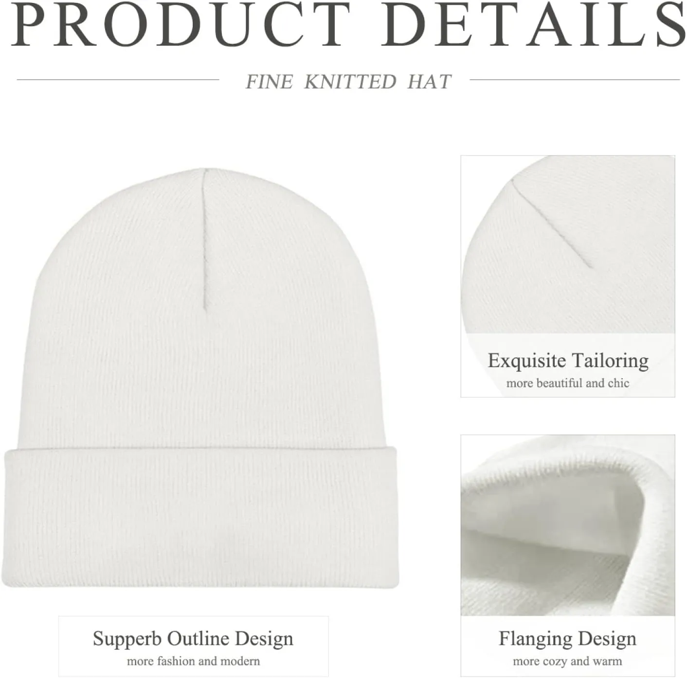 Custom Soft Skull Beanie Hat with Your Text/Logo/Photo, Personalized Winter Knitted Cuffed Beanie Hat for Men & Women