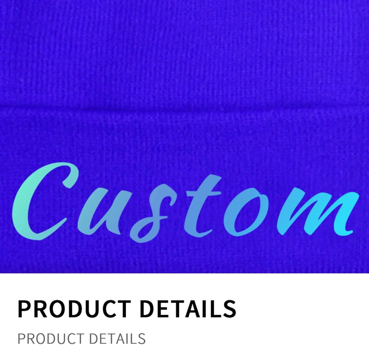 Custom Soft Skull Beanie Hat with Your Text/Logo/Photo, Personalized Winter Knitted Cuffed Beanie Hat for Men & Women