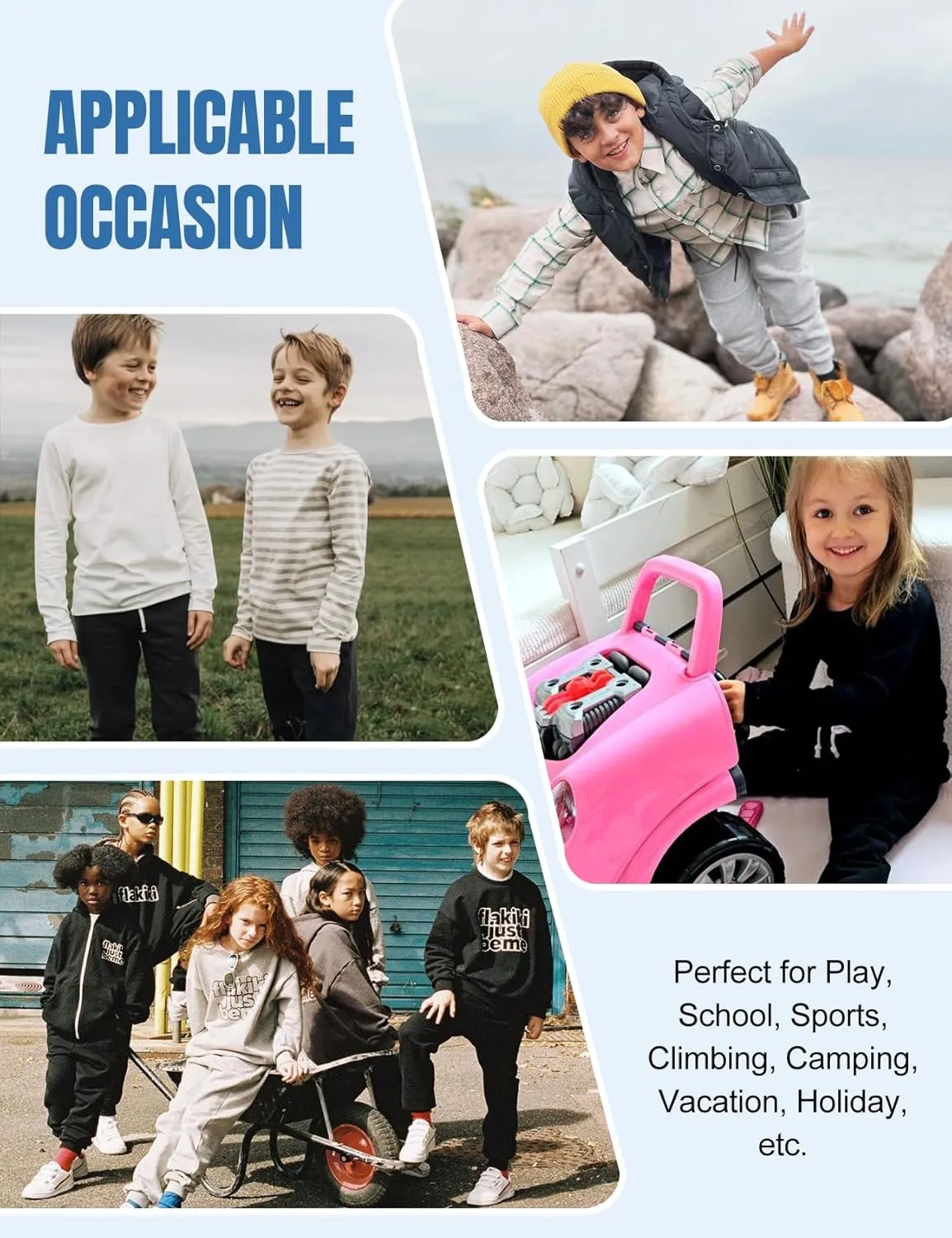 Flygo 3 Pack Boys Sweatpants Kids Active Joggers Athletic Casual Basic Pull On Pants with Pockets Drawstring