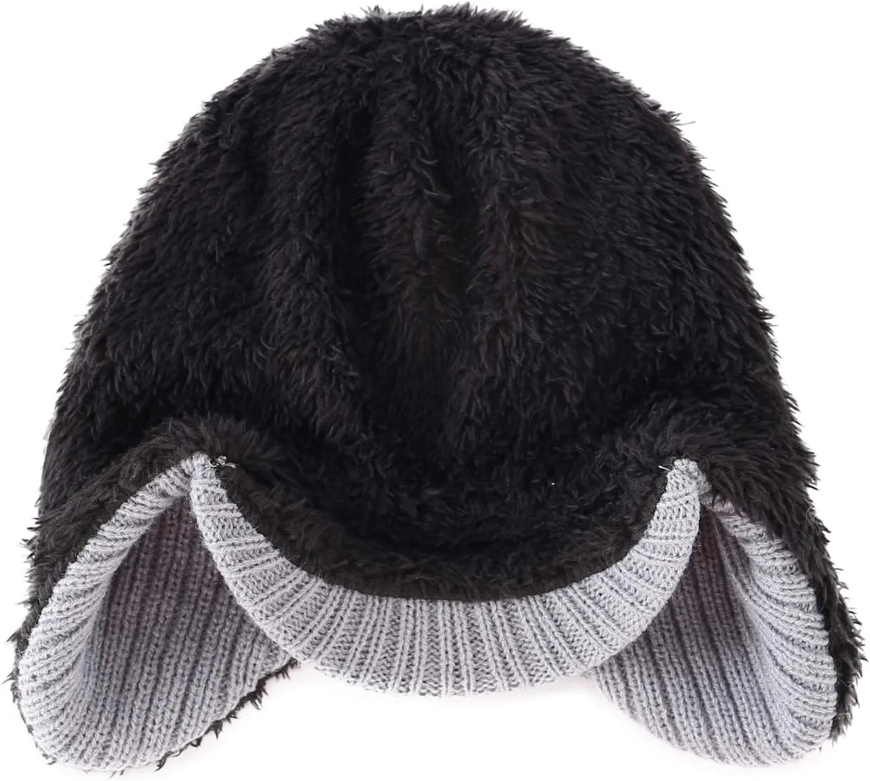 Home Prefer Toddler Boys Girls Fleece Knit Kids Hat Visor Earflaps Winter Hat