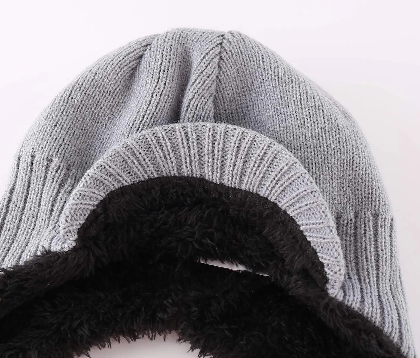 Home Prefer Toddler Boys Girls Fleece Knit Kids Hat Visor Earflaps Winter Hat