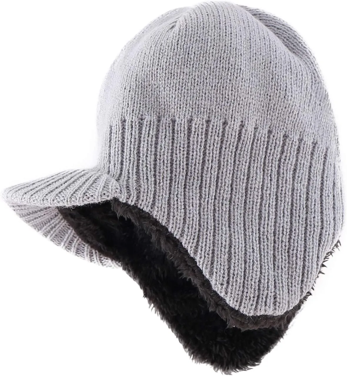 Home Prefer Toddler Boys Girls Fleece Knit Kids Hat Visor Earflaps Winter Hat