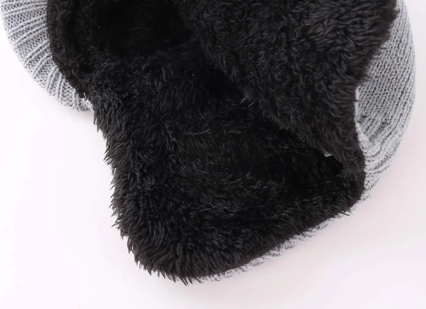 Home Prefer Toddler Boys Girls Fleece Knit Kids Hat Visor Earflaps Winter Hat