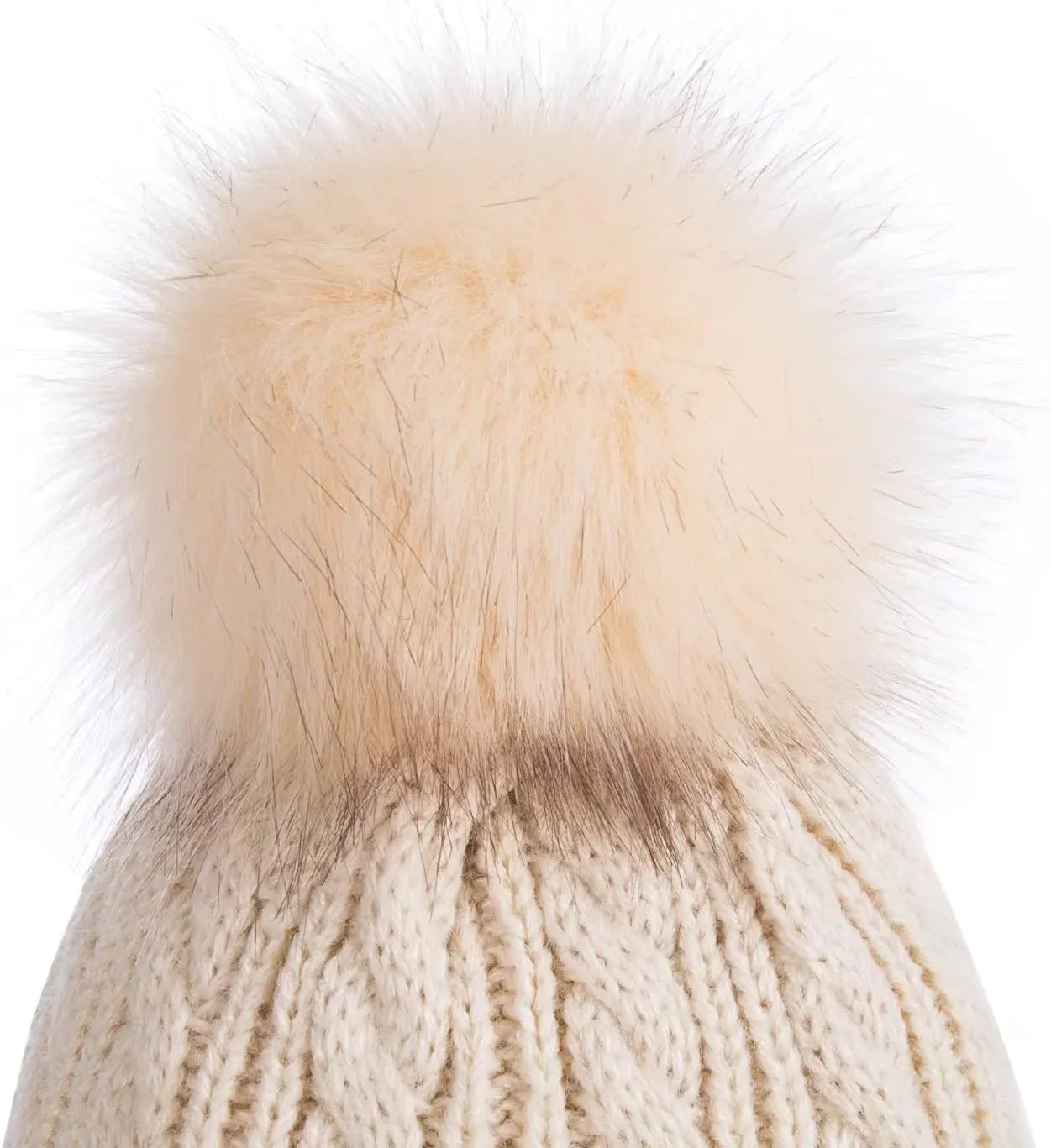 Kids Winter Beanie Hat, Children's Warm Fleece Lined Knit Thick Ski Cap with Pom Pom for Boys Girls
