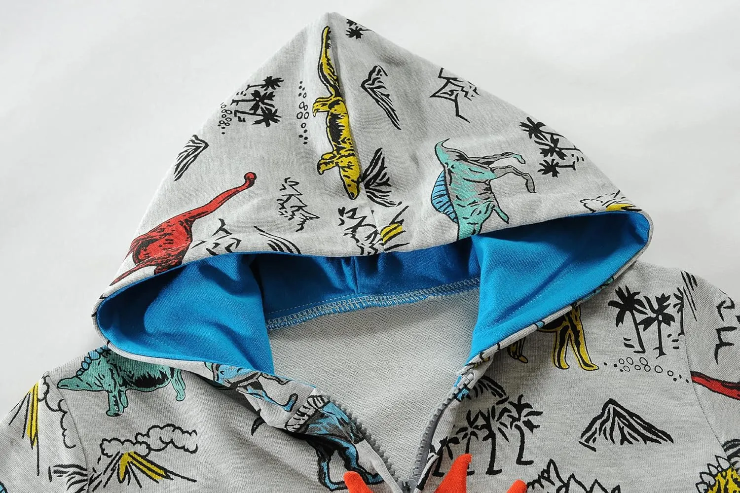 Little Hand Boys Hoodies Dinosaur Toddler Boys Jacket Kids Sweatshirts Long Sleeve Hooded Shirts 2-7 Years