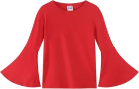 Noomelfish Girls Long Bell Sleeve Top Cute Western Shirts Blouse (5-12 Years)