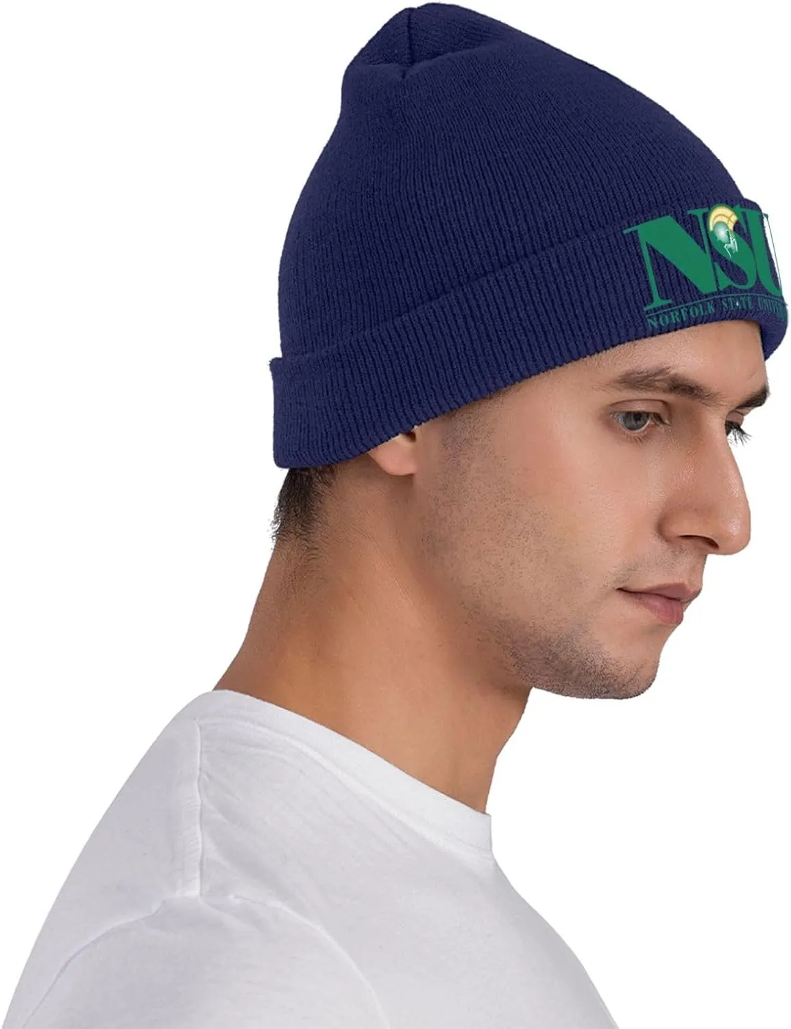 Norfolk A State University Logo Classic Warm Winter Knit Cap Fleece Lined Beanie Hat