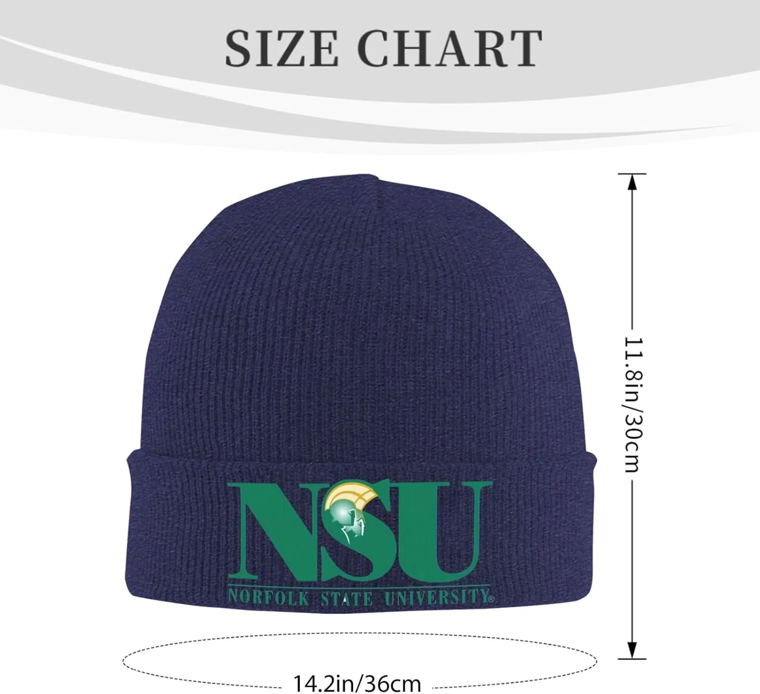 Norfolk A State University Logo Classic Warm Winter Knit Cap Fleece Lined Beanie Hat