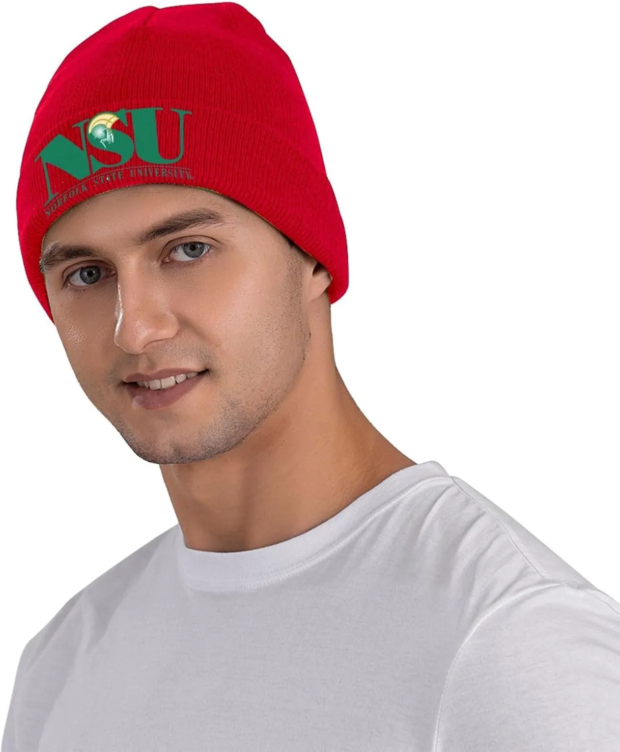 Norfolk A State University Logo Classic Warm Winter Knit Cap Fleece Lined Beanie Hat