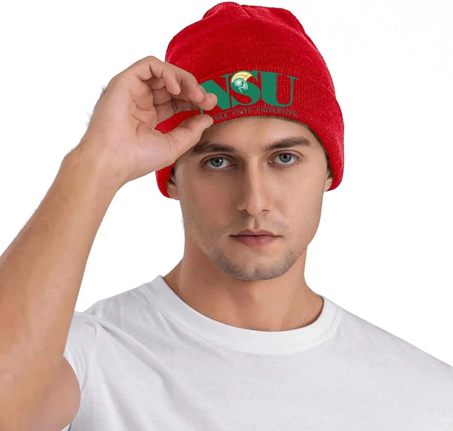 Norfolk A State University Logo Classic Warm Winter Knit Cap Fleece Lined Beanie Hat