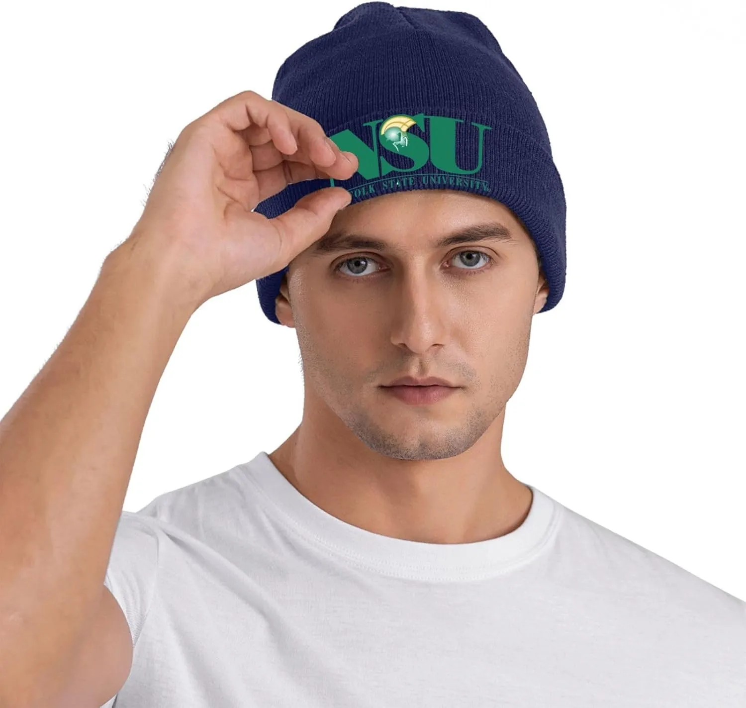 Norfolk A State University Logo Classic Warm Winter Knit Cap Fleece Lined Beanie Hat