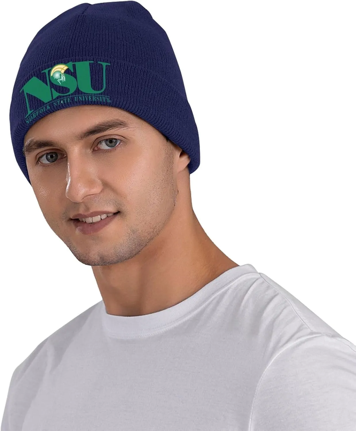 Norfolk A State University Logo Classic Warm Winter Knit Cap Fleece Lined Beanie Hat