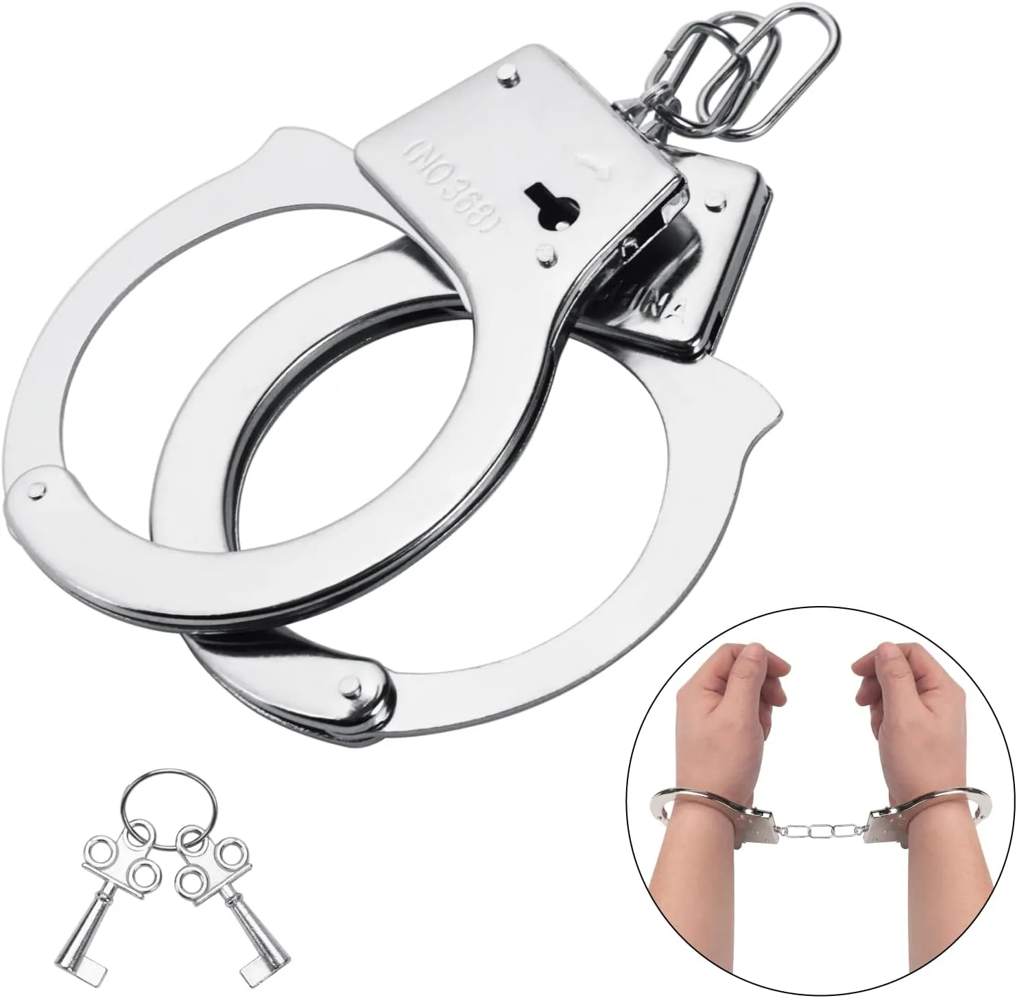 Police Pretend Play Toys Set, Kids Police Officer Costume with Detective Badge, Handcuffs, Cop Dress up Accessories