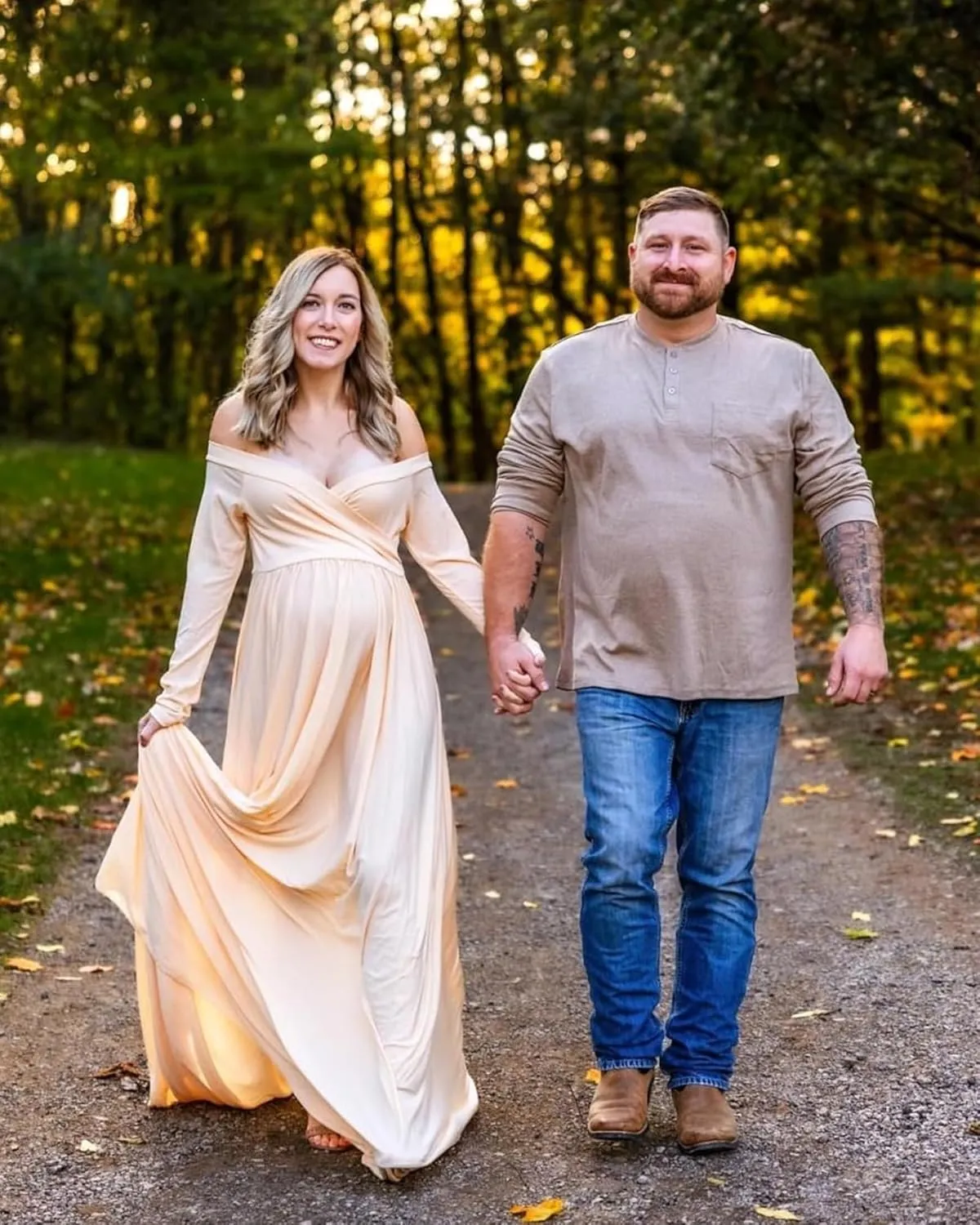 Saslax Maternity Off Shoulders Half Circle Gown for Baby Shower Photo Props Dress