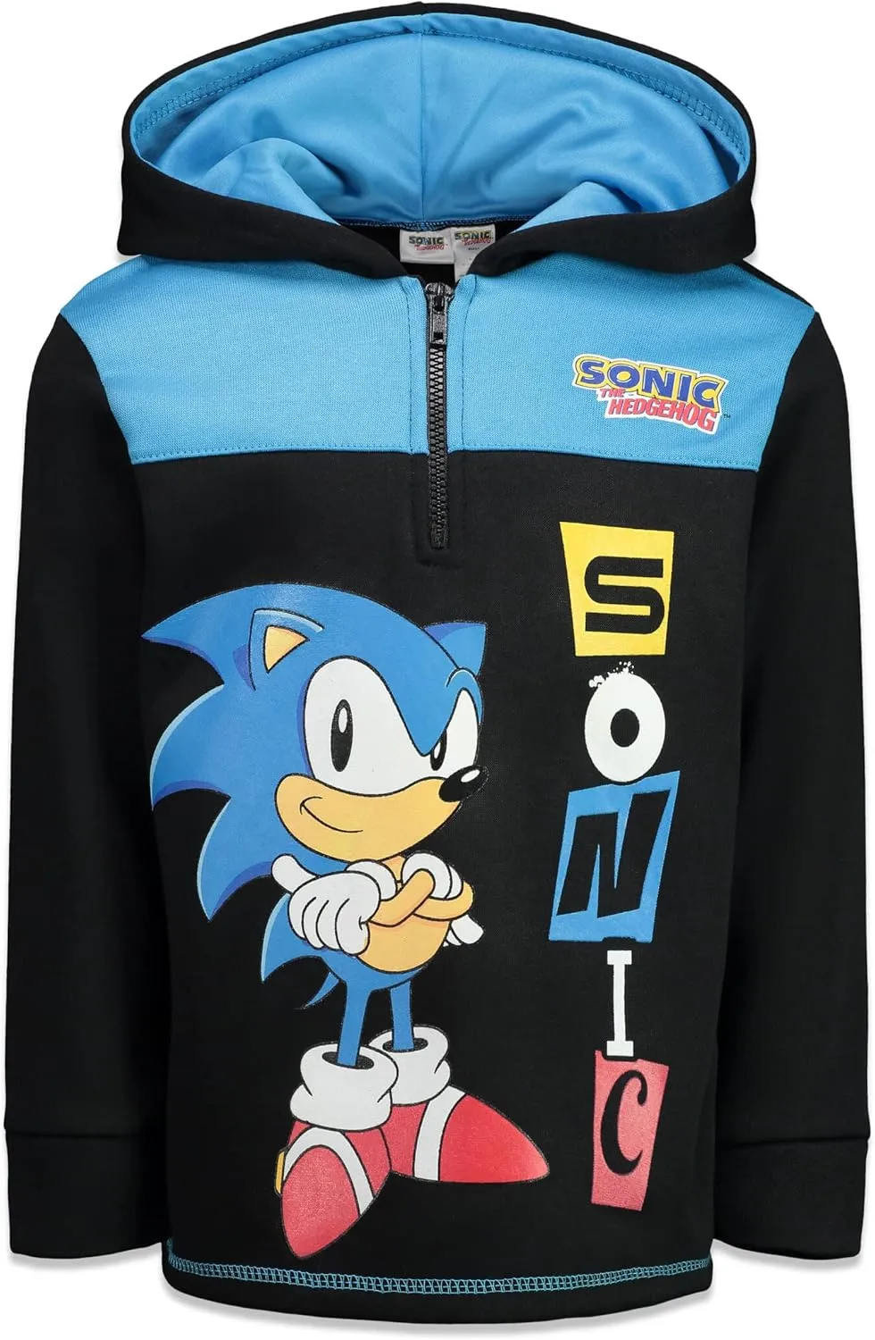 SEGA Sonic the Hedgehog Fleece Half Zip Hoodie Toddler to Big Kid