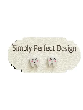 Simply Perfect Design Hypoallergenic Earrings - Fun Stainless Steel Earrings for Girls and Women - Quirky Dental Tools Theme - Teeth Cleaning Plaque Remover Dental Picks, Tartar, & Hard Plaque Remover