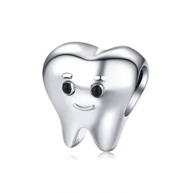 Smiling Tooth Dentist Charm 925 Sterling Silver
