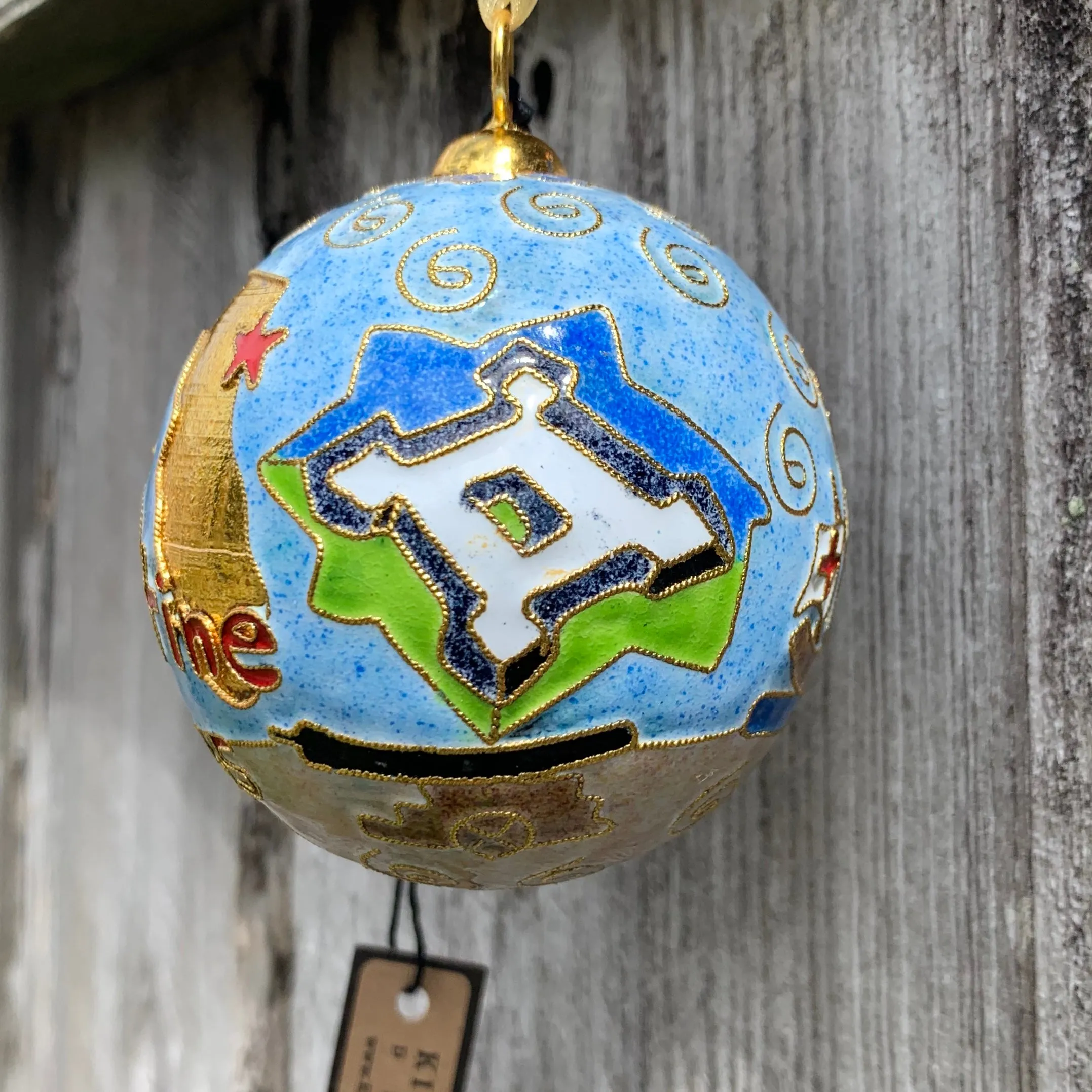 St. Augustine Round Cloisonne Ornament