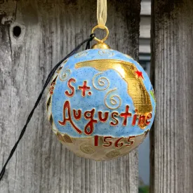 St. Augustine Round Cloisonne Ornament