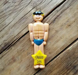 Swimmer Male Christmas Ornament