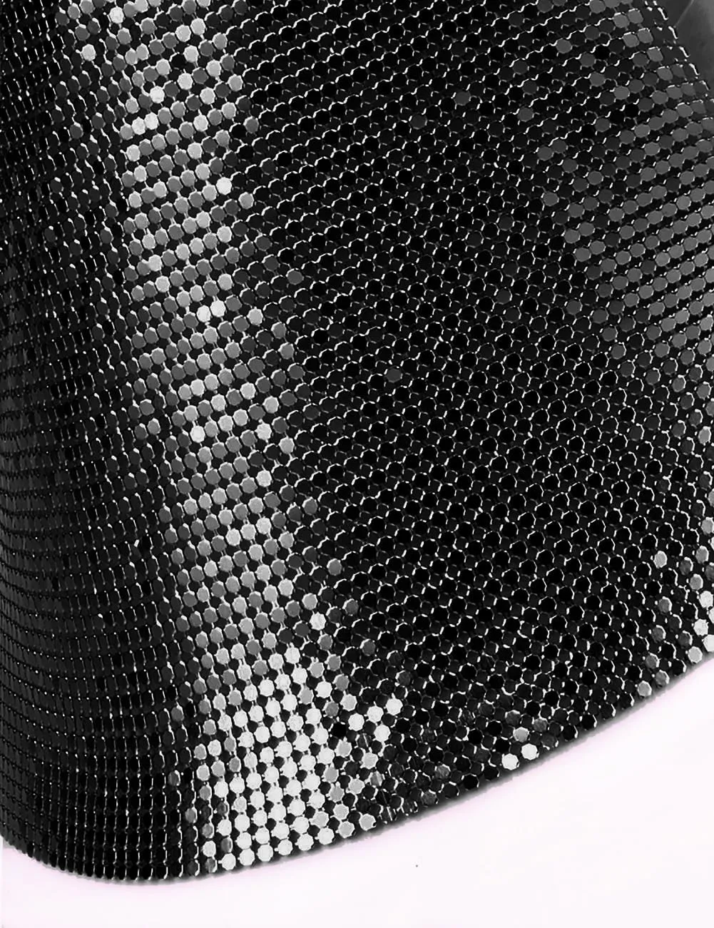 Tchin Sparkly Sexy Sequin Tops for Women Backless Halter Glitter Metallic Chain Crop Top