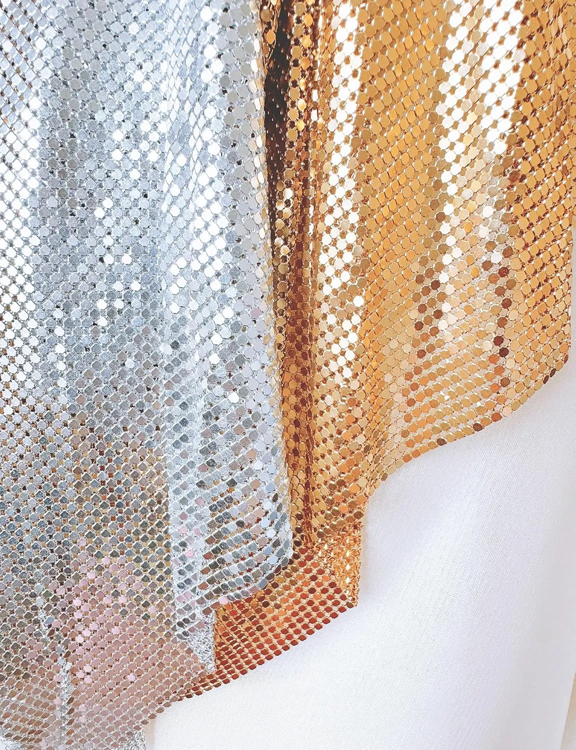 Tchin Sparkly Sexy Sequin Tops for Women Backless Halter Glitter Metallic Chain Crop Top