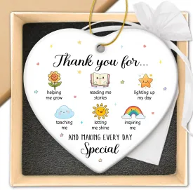 Teacher Gifts for Women, Men - Teacher End Year Gifts for New Teachers, Daycare, Preschool, Kindergarten - Thank You Teachers Ornament, Retirement, First Day, Back to School, Birthday Keepsake Ideas