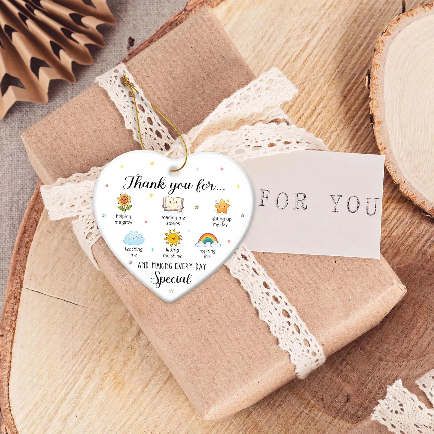 Teacher Gifts for Women, Men - Teacher End Year Gifts for New Teachers, Daycare, Preschool, Kindergarten - Thank You Teachers Ornament, Retirement, First Day, Back to School, Birthday Keepsake Ideas