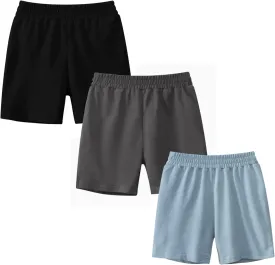 Toddler Boys Cotton Shorts Summer Elastic Waistband Pull on Jogger Short Pants