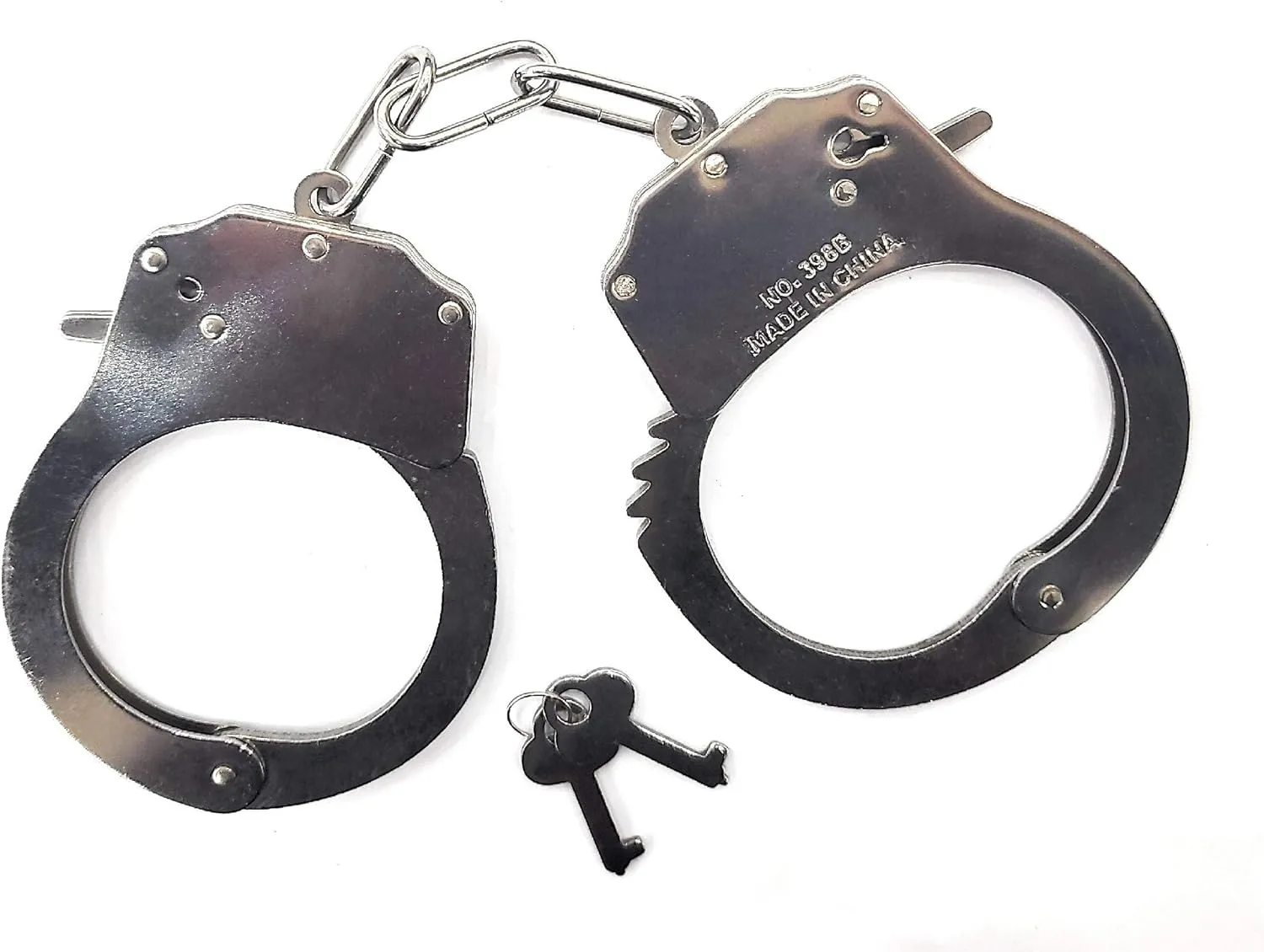 Toy Handcuffs Toy Metal Handcuff with Keys Police Costume Prop Accessories Party Supplies Pretend Play Handcuffs for Kids (Silver)