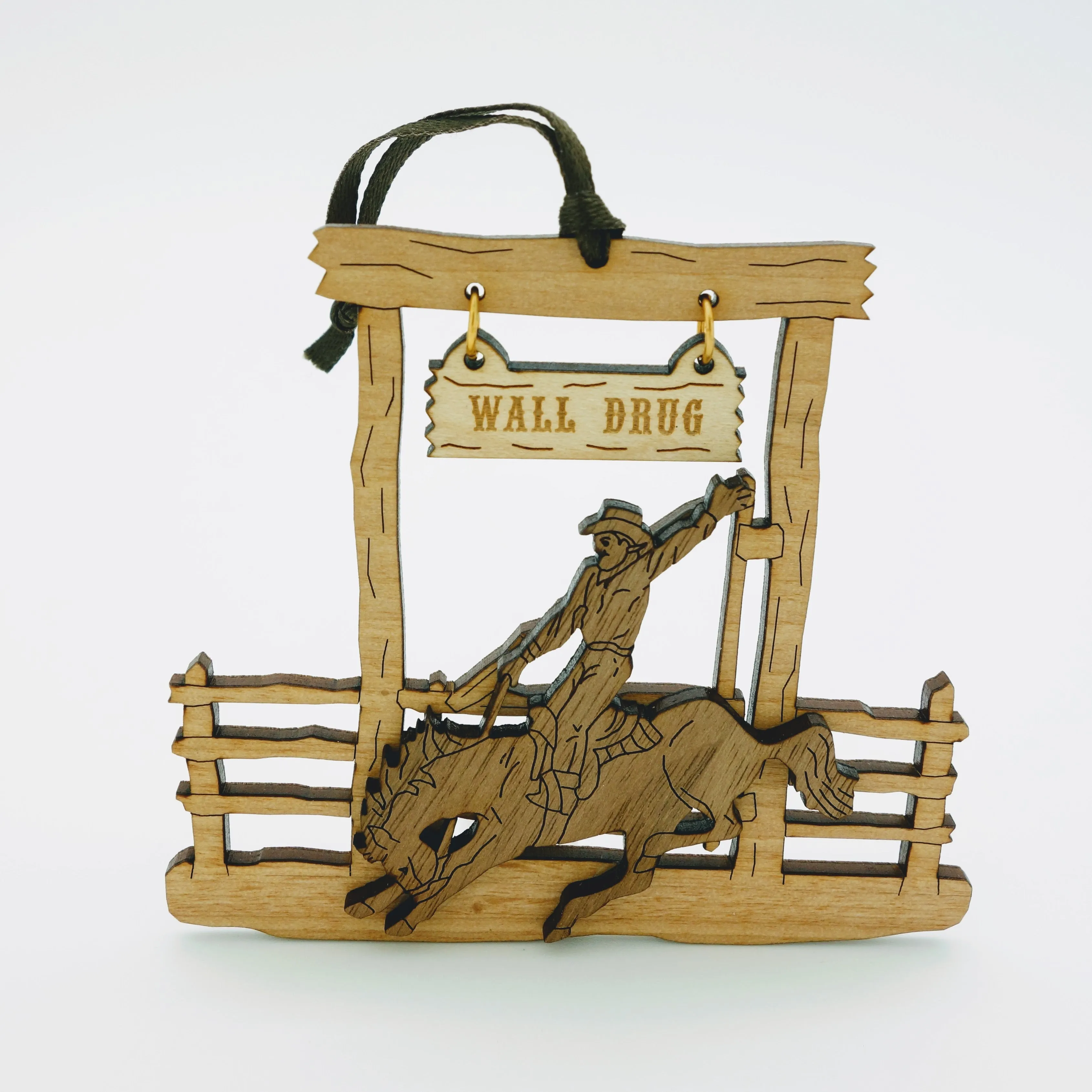 Wall Drug Buckin' Bronc Wood Laser Cut Ornament